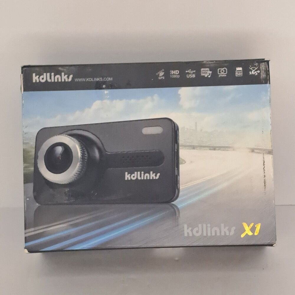 Kdlinks X1 Car Camcorder Digital Recorder Gps 1080P Microsd 165 Degree Black